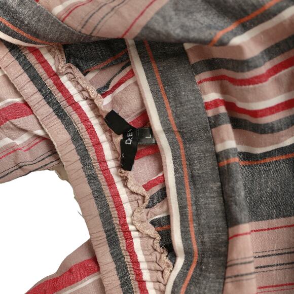 DREW women's  pants Rouge Tan Red Stripe sz large linen blend - Picture 5 of 6